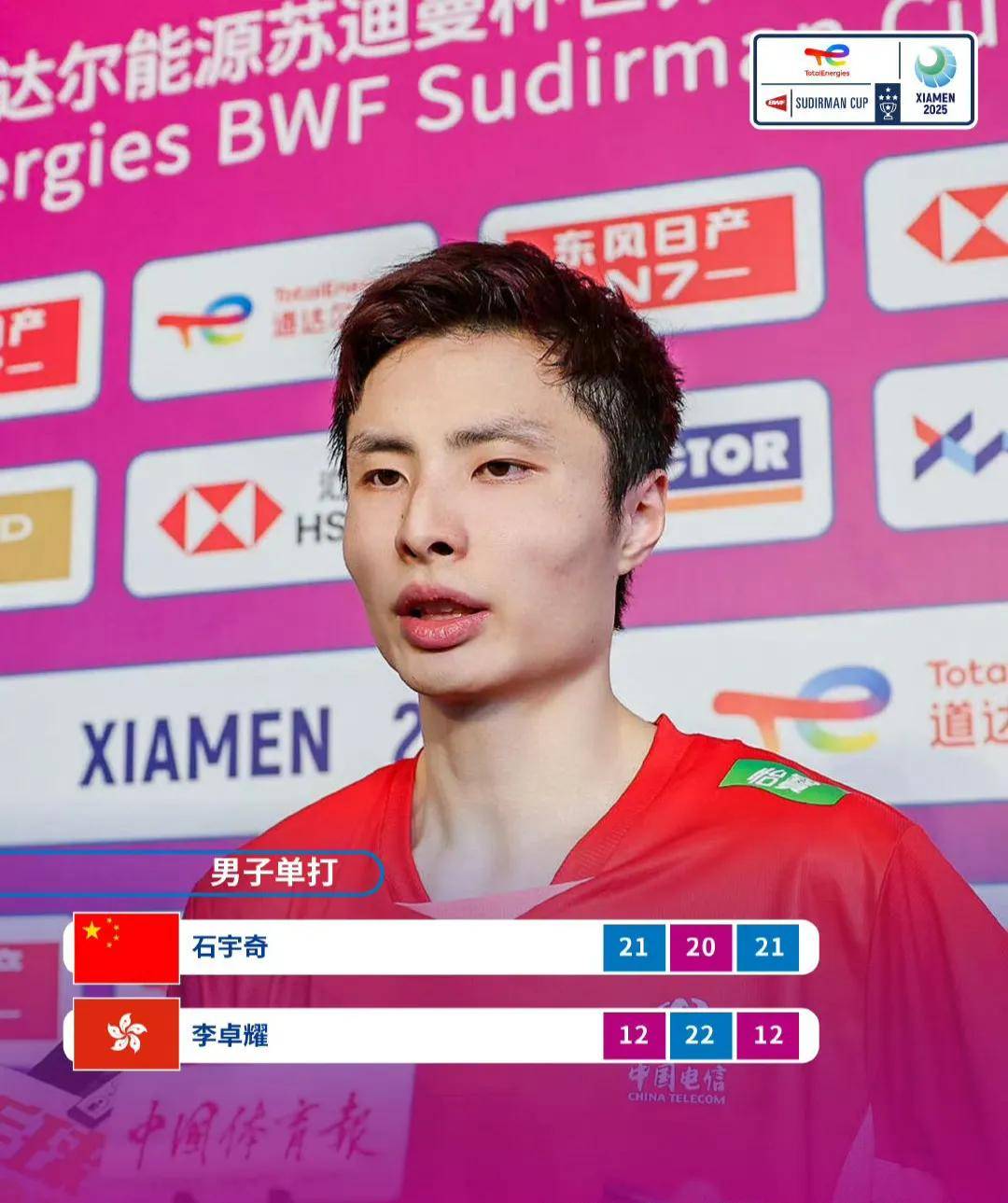 法国队横扫中国队,石宇奇刷新纪录 法国队横扫中国队,石宇奇刷新纪录